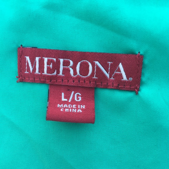 MERONA Navy Green colorblock tank Dress size Large - Picture 4 of 5